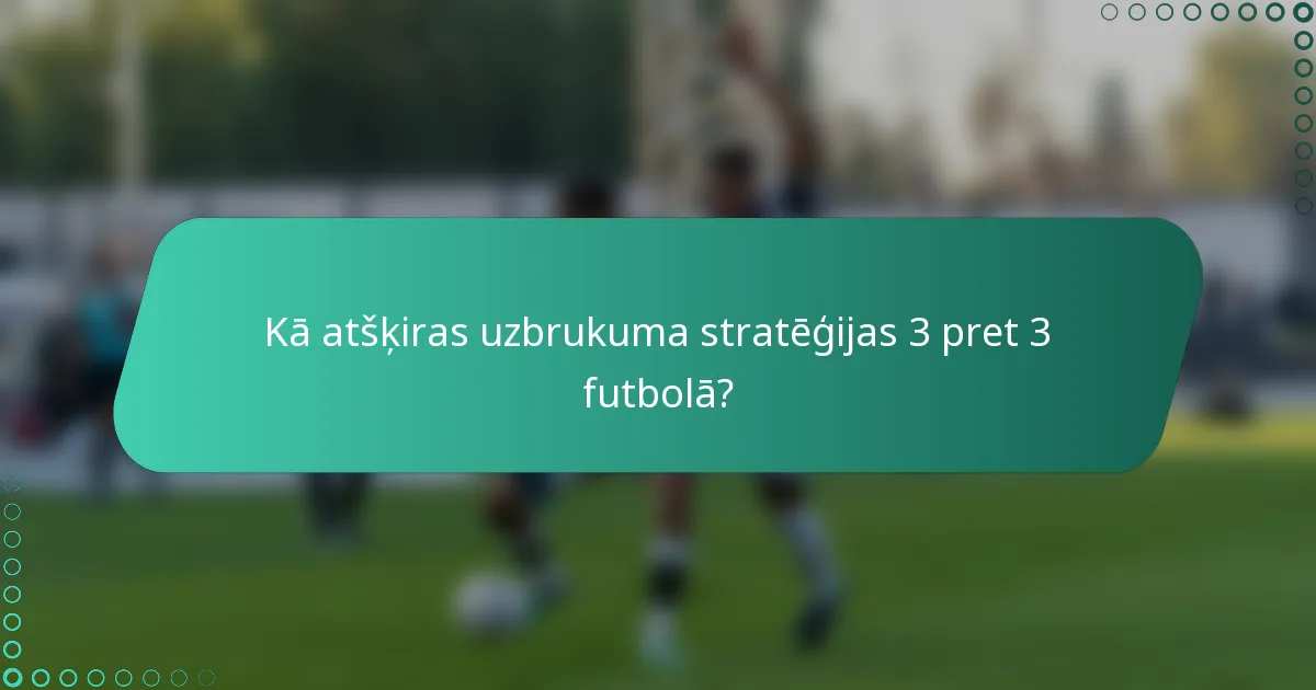 Kā atšķiras uzbrukuma stratēģijas 3 pret 3 futbolā?