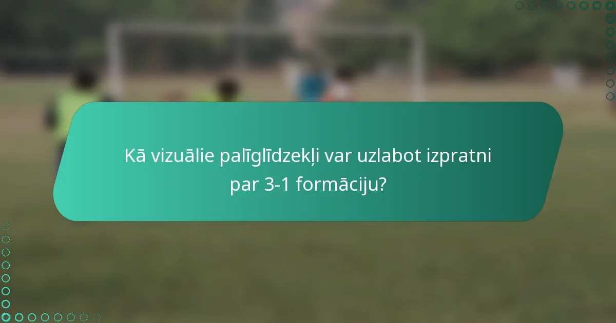 Kā vizuālie palīglīdzekļi var uzlabot izpratni par 3-1 formāciju?